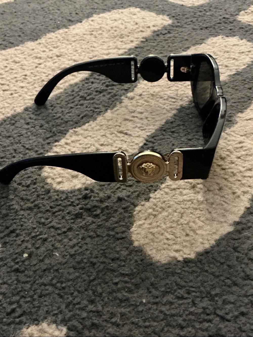 Versace Black Sunglasses with Gold Medallion Temples - Picture 3 of 4